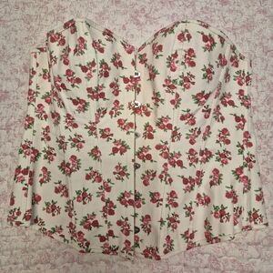 Adore Me Pink Floral Bustier Top